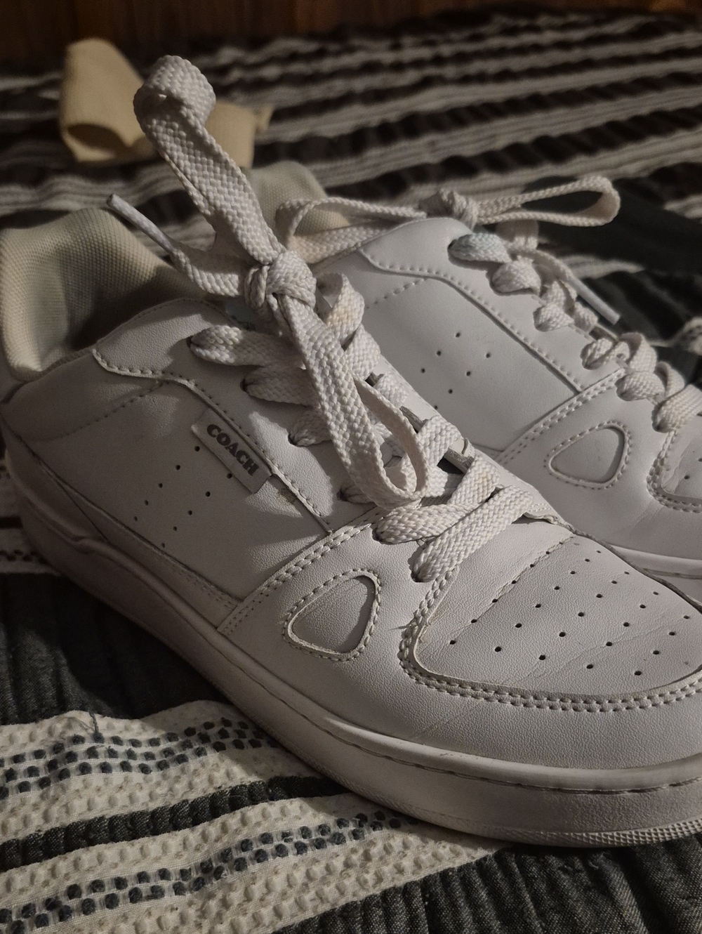 Coach White Leather Low-Top Sneakers